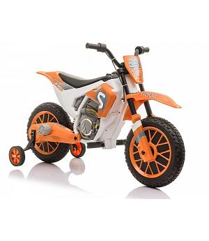 Moto cross Eléctrica Infantil 12v, Naranja, gas en puño, ruedas goma - INDA498-LE9014-XMX616